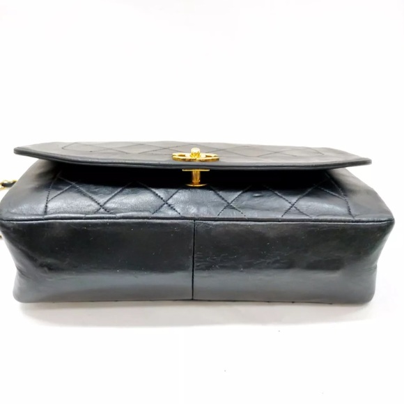 CHANEL DIANA SMALL Single Flap RARE Quilted Logo Lambskin Chain Bag - Picture 7 of 13
